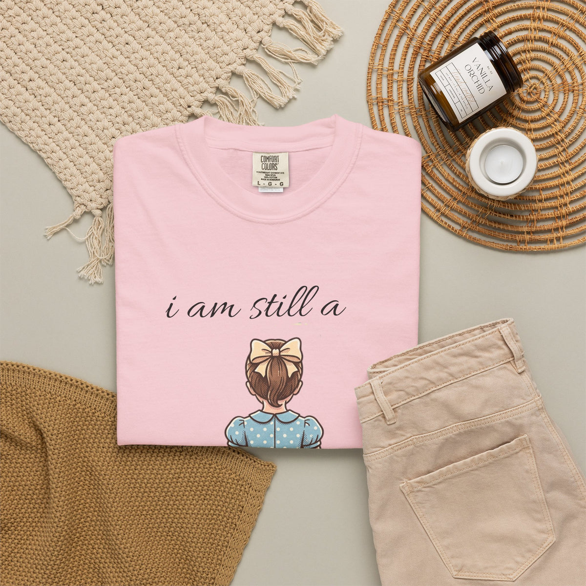 I Am Still a Little Girl T-Shirt — Vintage Girl Illustration Tee