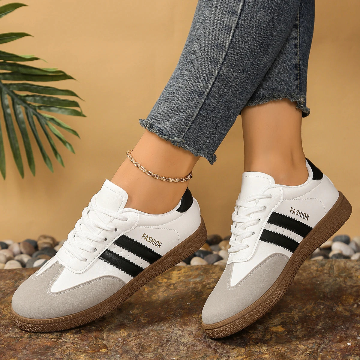 *Spring Autumn Hot Selling Elegant Casual Sports Shoes for Women's Fashion New Round Toe Comfortable Thick Soled Flat Work Shoes