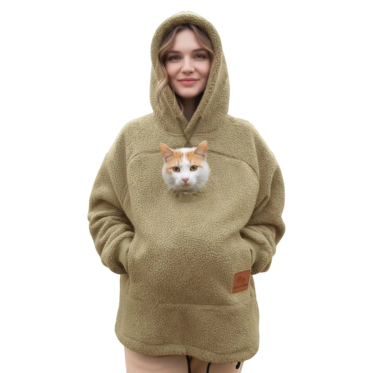 Fleece Hooded Kangaroo-Pocket Sweatshirt
