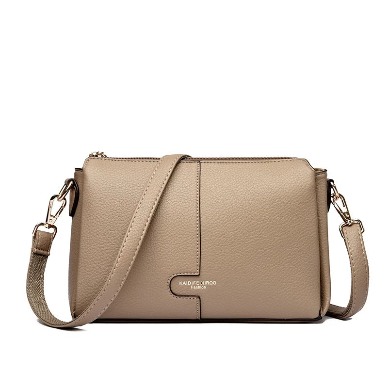 Three-Compartment Tassel Bucket Bag