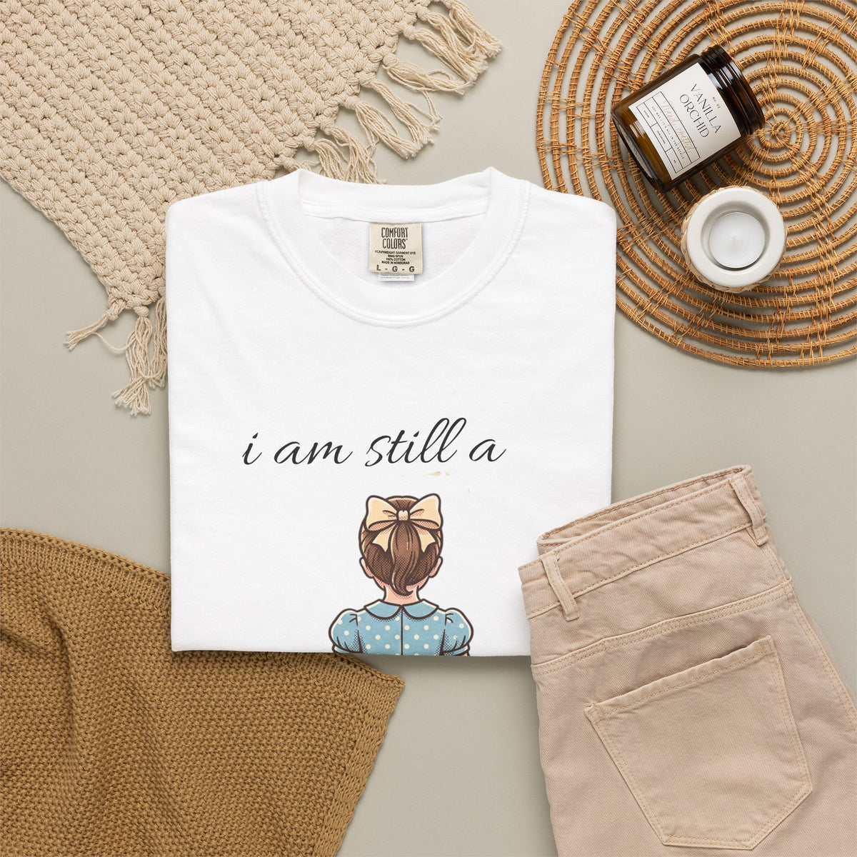 I Am Still a Little Girl T-Shirt — Vintage Girl Illustration Tee