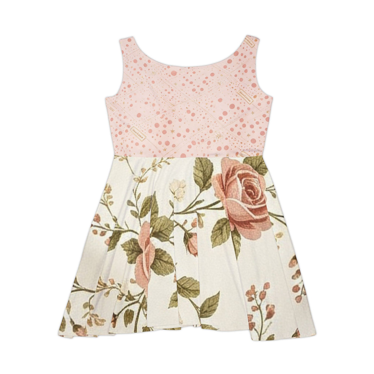 Vintage Rose Skater Dress — Pink Floral AOP Women’s Dress