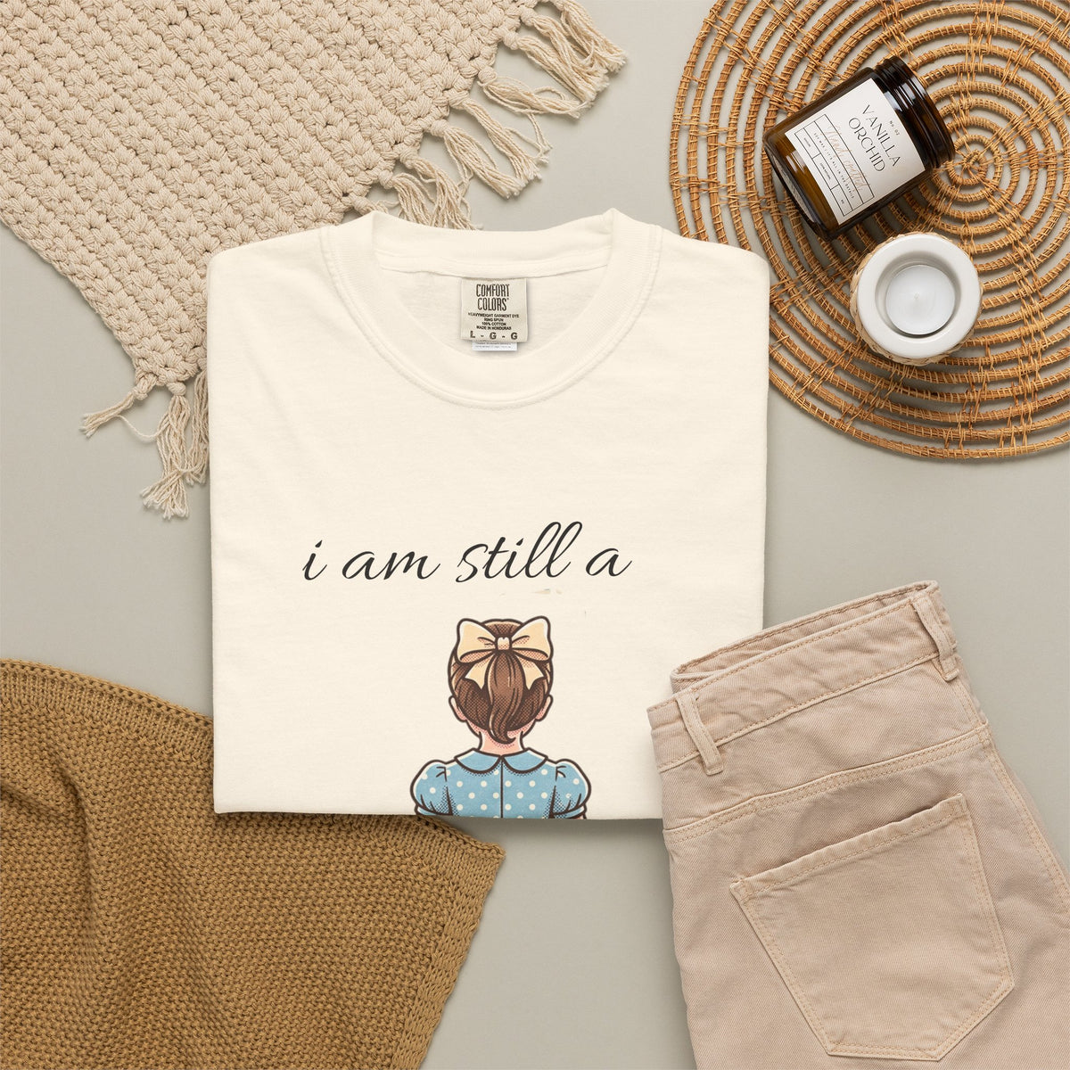 I Am Still a Little Girl T-Shirt — Vintage Girl Illustration Tee