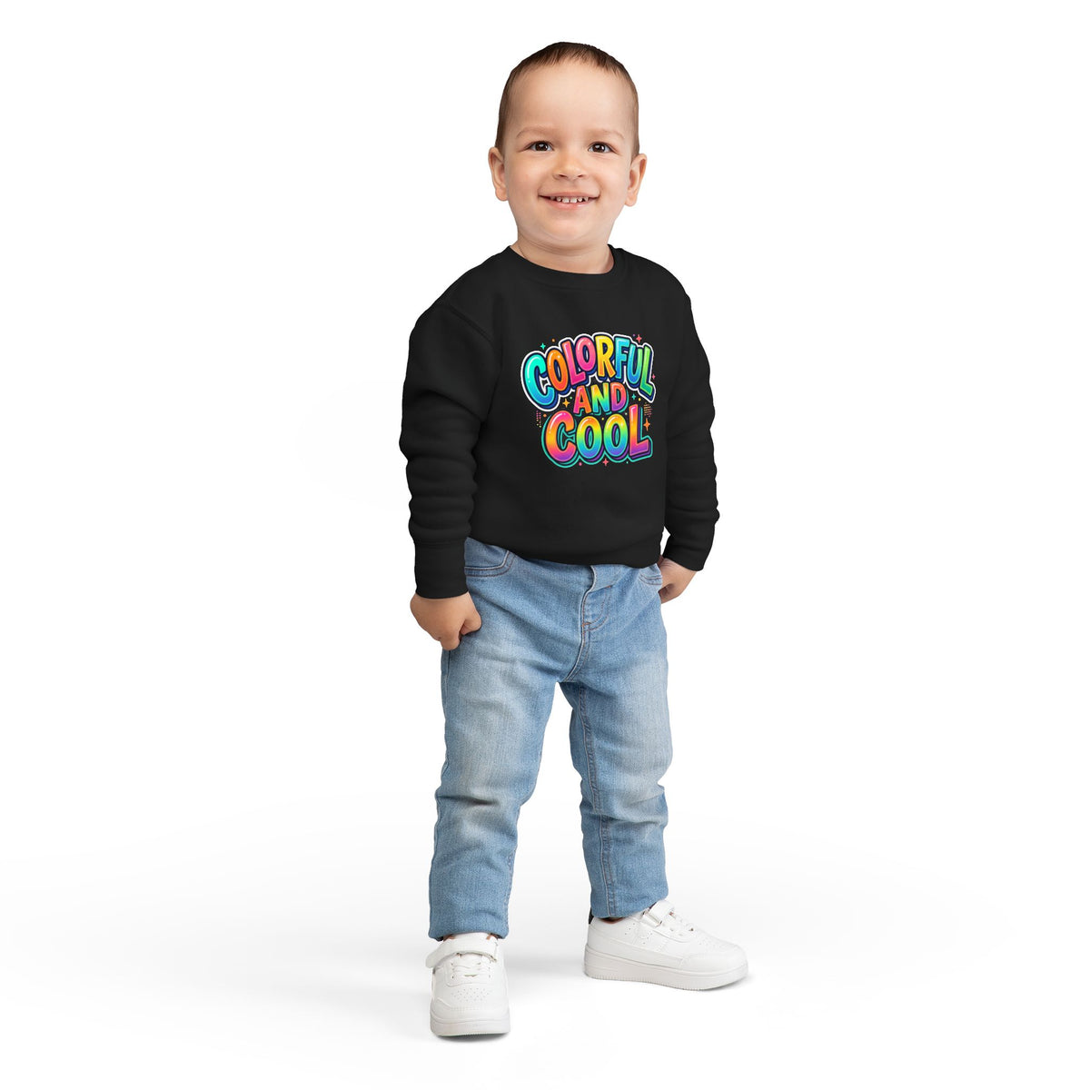 Toddler Sweatshirt — Pastel Retro Geometric Flower Crewneck