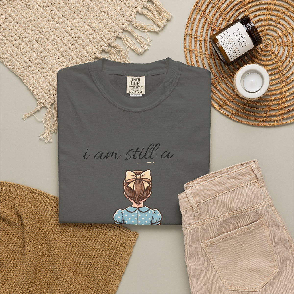 I Am Still a Little Girl T-Shirt — Vintage Girl Illustration Tee