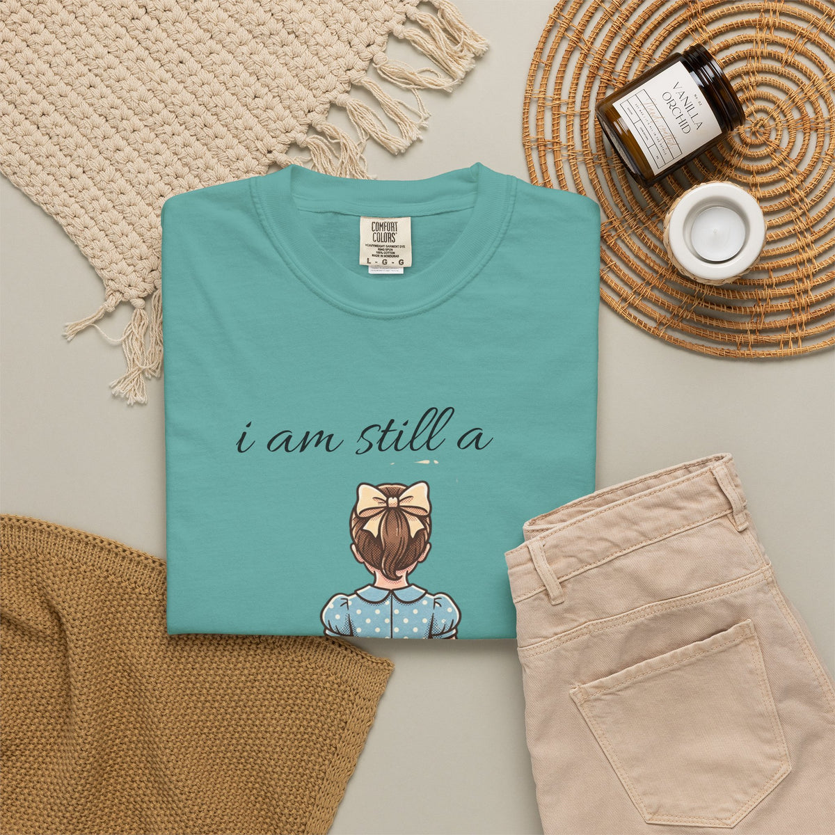 I Am Still a Little Girl T-Shirt — Vintage Girl Illustration Tee