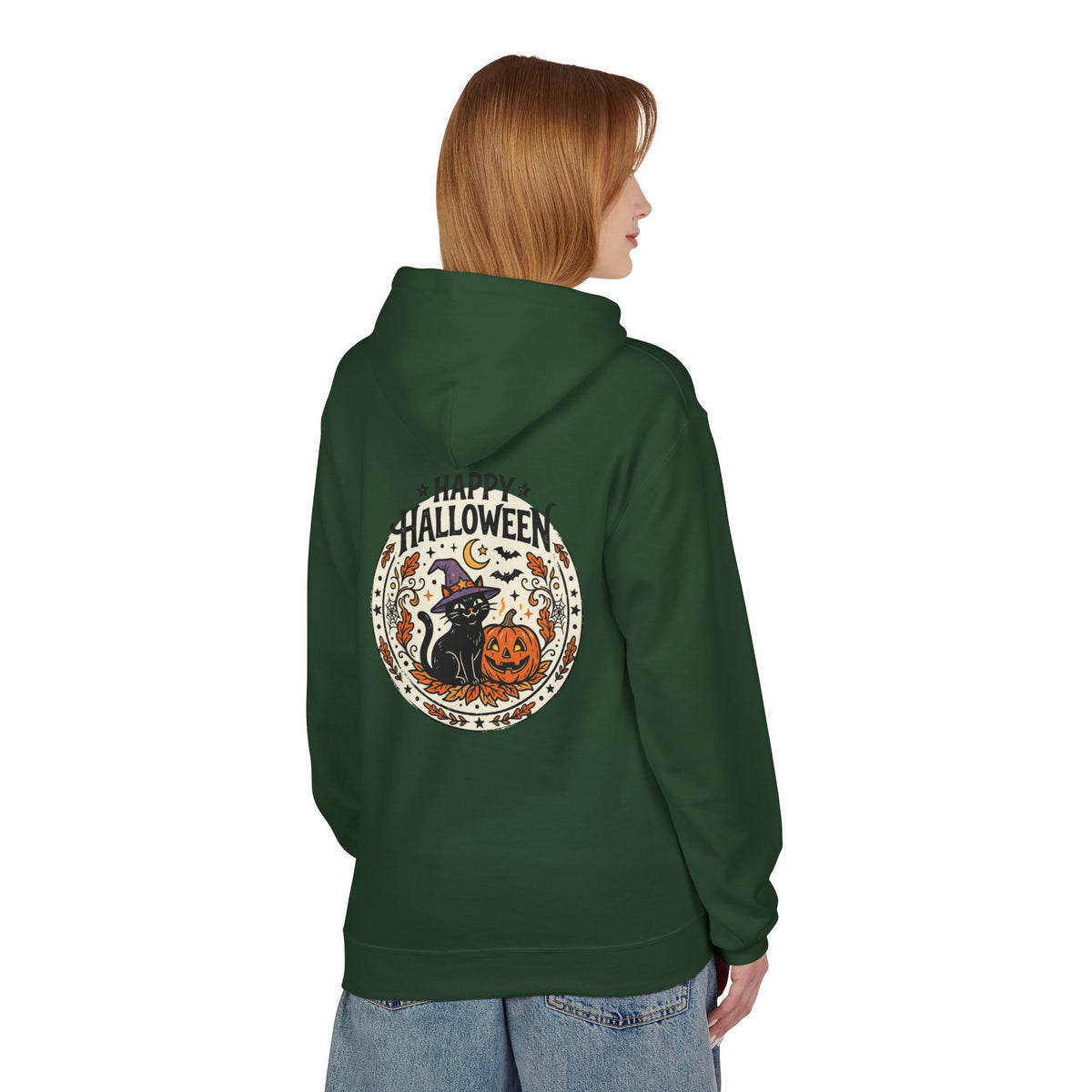 Spooky Season Pumpkin & Black Cat Hoodie