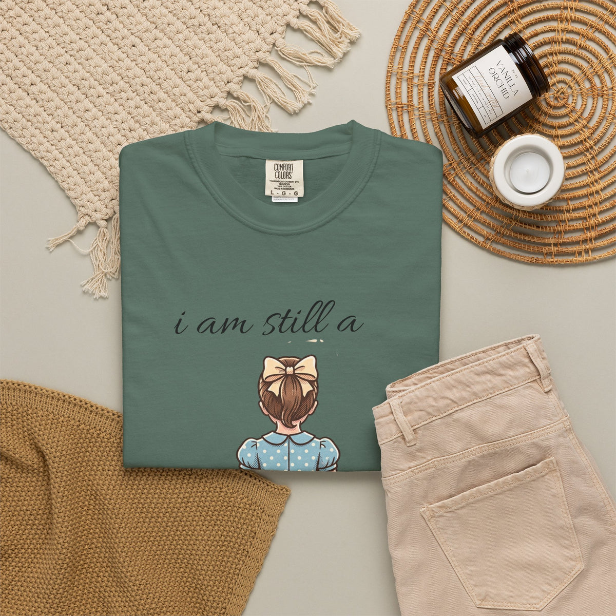 I Am Still a Little Girl T-Shirt — Vintage Girl Illustration Tee