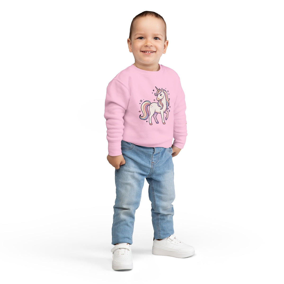 Pastel Unicorn Toddler Sweatshirt — Little Girl Back Print