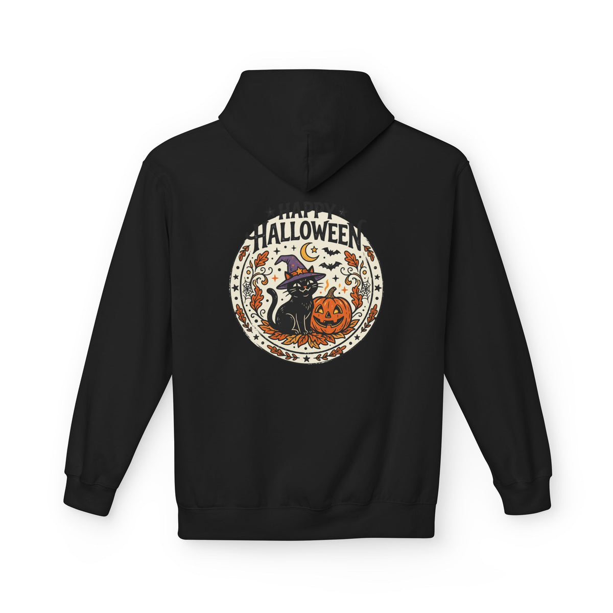 Spooky Season Pumpkin & Black Cat Hoodie