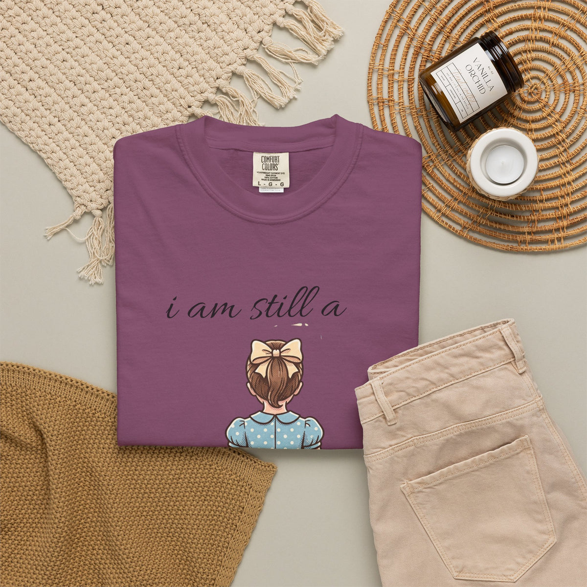 I Am Still a Little Girl T-Shirt — Vintage Girl Illustration Tee