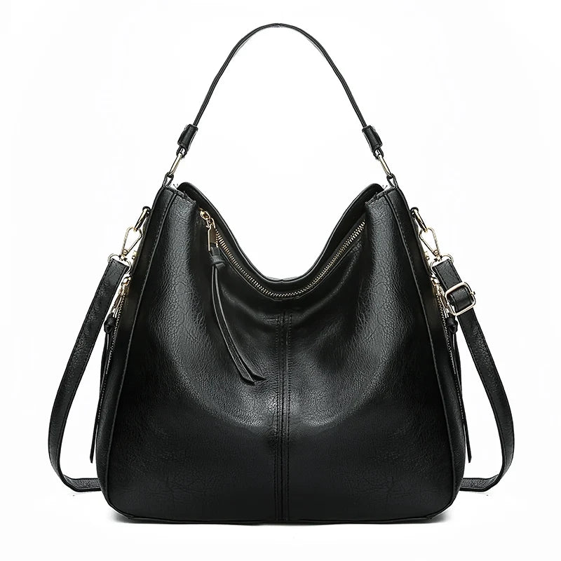 Vintage Faux Leather Hobo Shoulder Bag