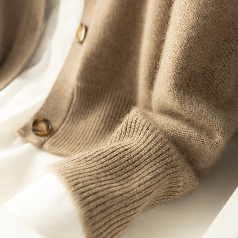 Pure Wool Half-Neck Cardigan