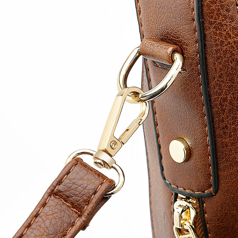 Vintage Faux Leather Hobo Shoulder Bag