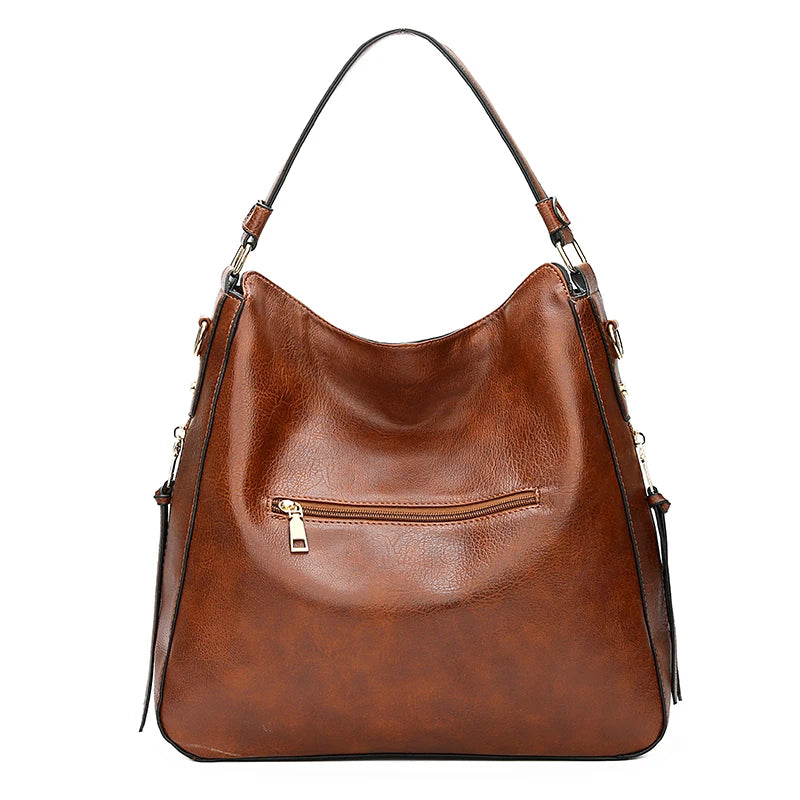 Vintage Faux Leather Hobo Shoulder Bag