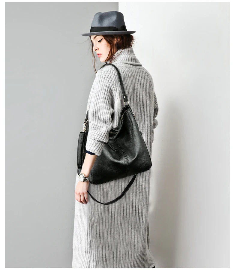 Vintage Faux Leather Hobo Shoulder Bag