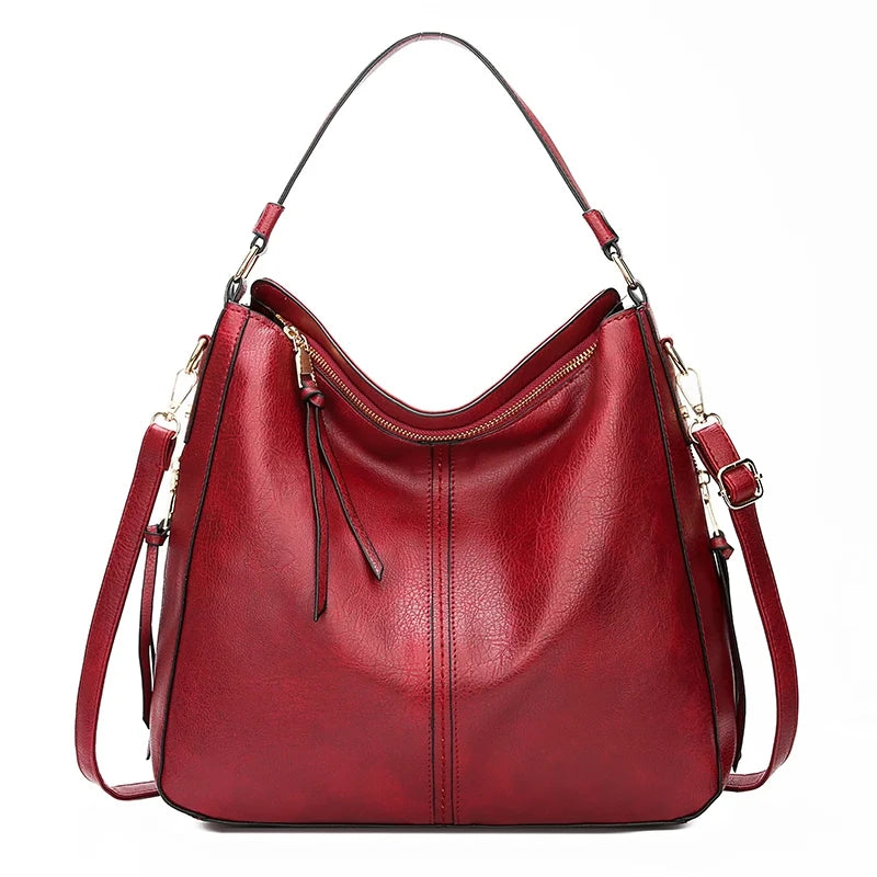 Vintage Faux Leather Hobo Shoulder Bag