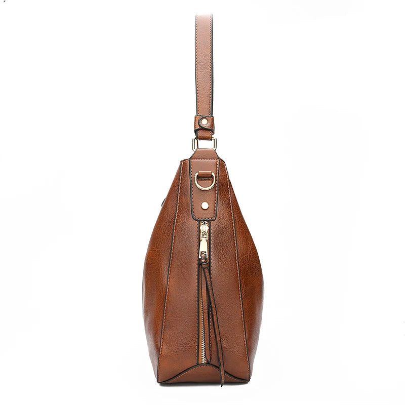 Vintage Faux Leather Hobo Shoulder Bag