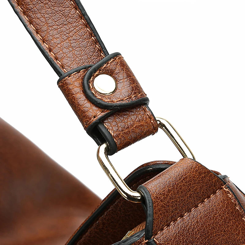 Vintage Faux Leather Hobo Shoulder Bag