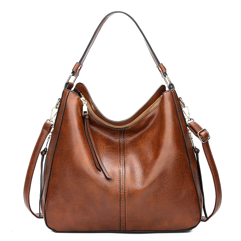 Vintage Faux Leather Hobo Shoulder Bag