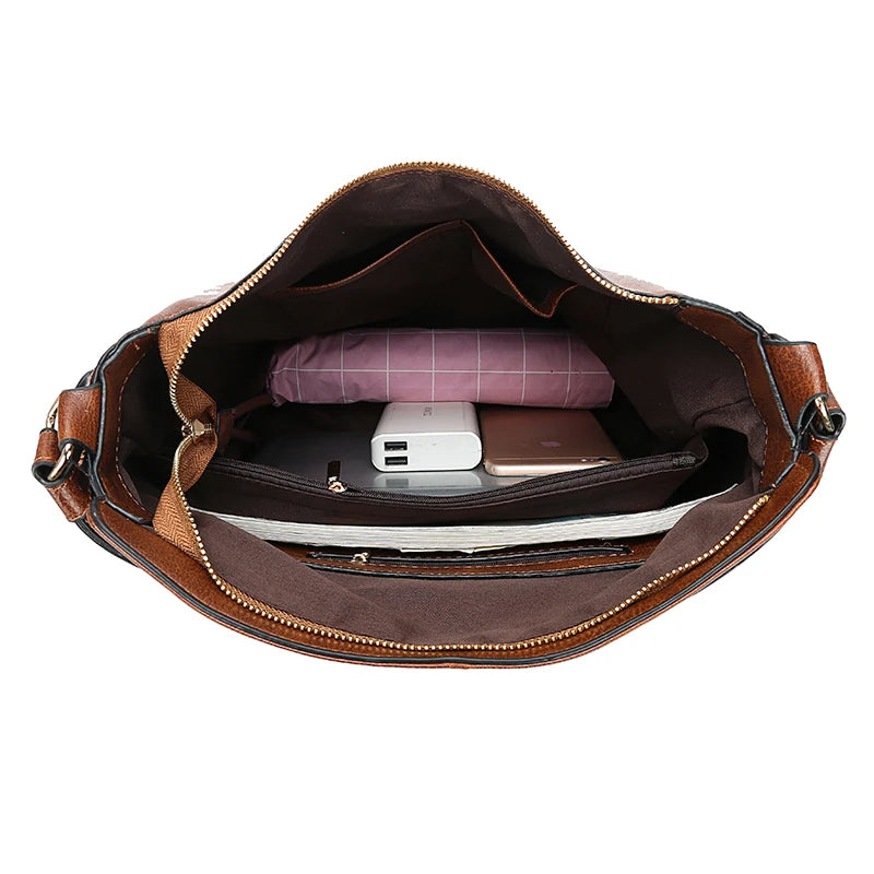 Vintage Faux Leather Hobo Shoulder Bag
