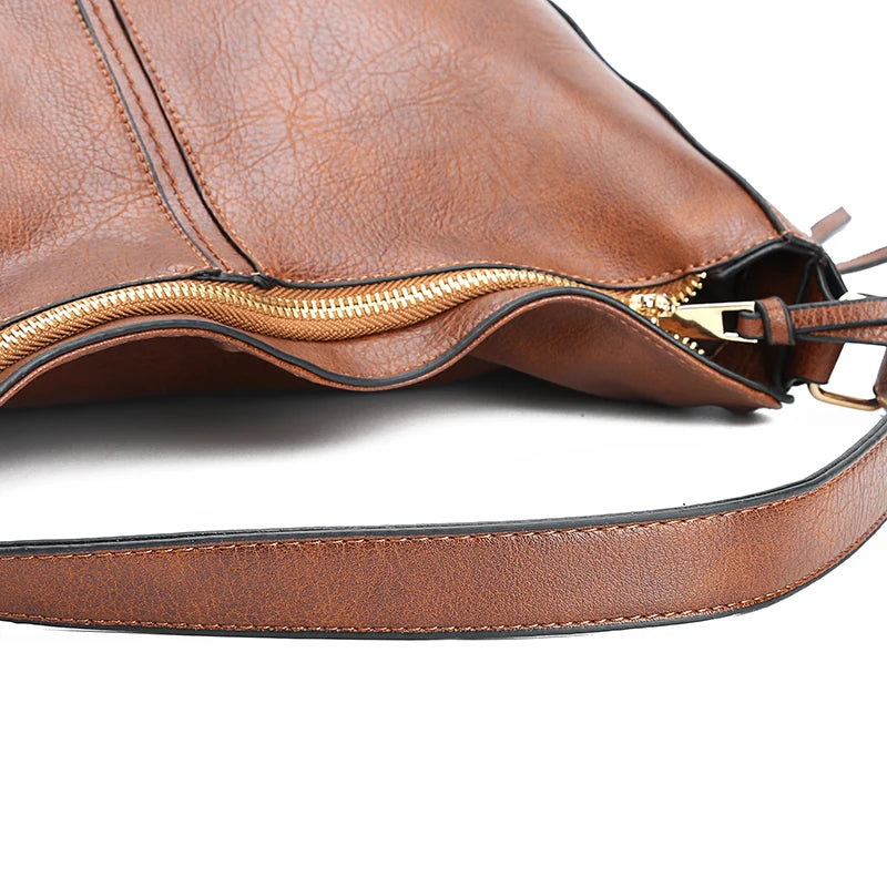 Vintage Faux Leather Hobo Shoulder Bag