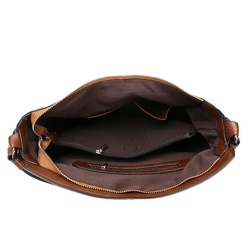 Vintage Faux Leather Hobo Shoulder Bag