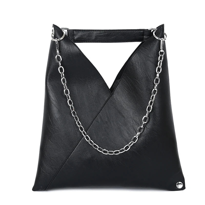 Rivet Chain Hobo Shoulder Bag