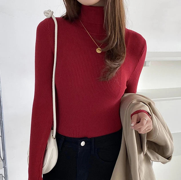 Heliar Women Fall Turtleneck Sweater Knitted Soft Pullovers Cashmere Jumpers Basic Soft Sweaters For Women 2026 Autumn Winter