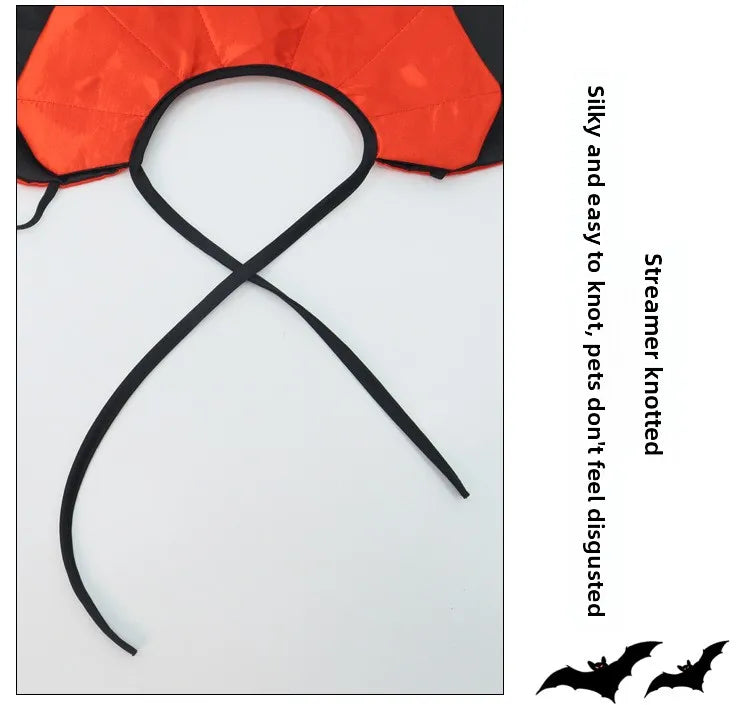 Halloween Pet Cape Costume with Bat Wings Adjustable Vampire Cloak for Puppy Kitten Dog Cat Cosplay Party Holiday Decorations