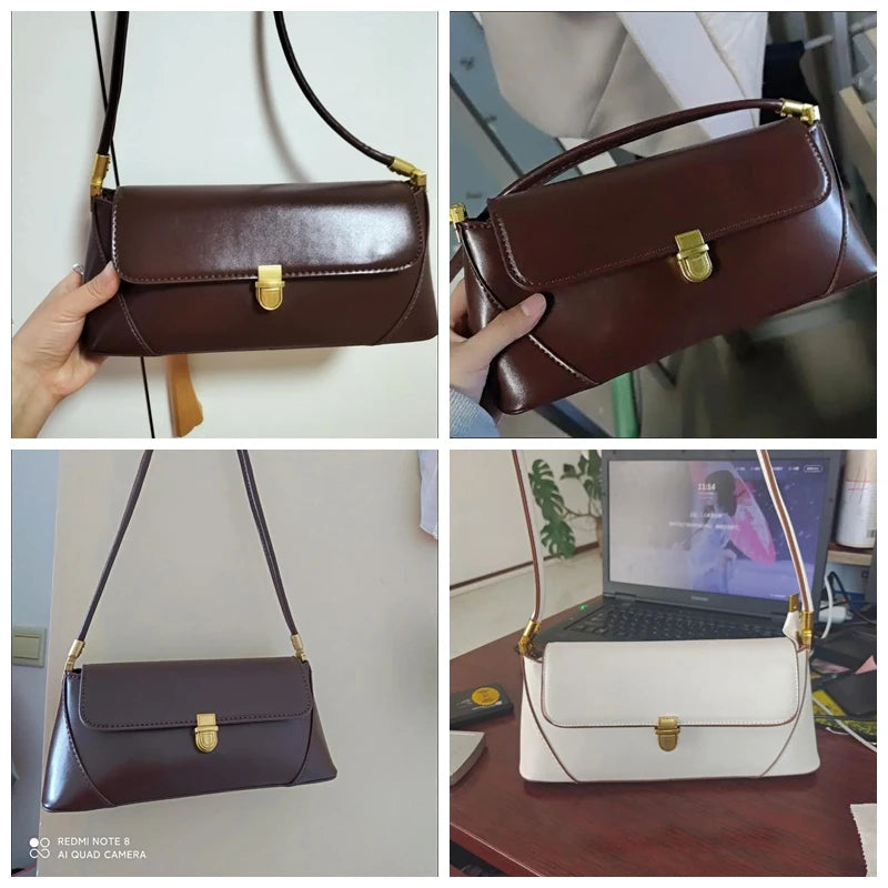 Fashion PU Leather Underarm Shoulder Bags For Women Trend Designer French Style Female Tote Ladies Flap Handbags