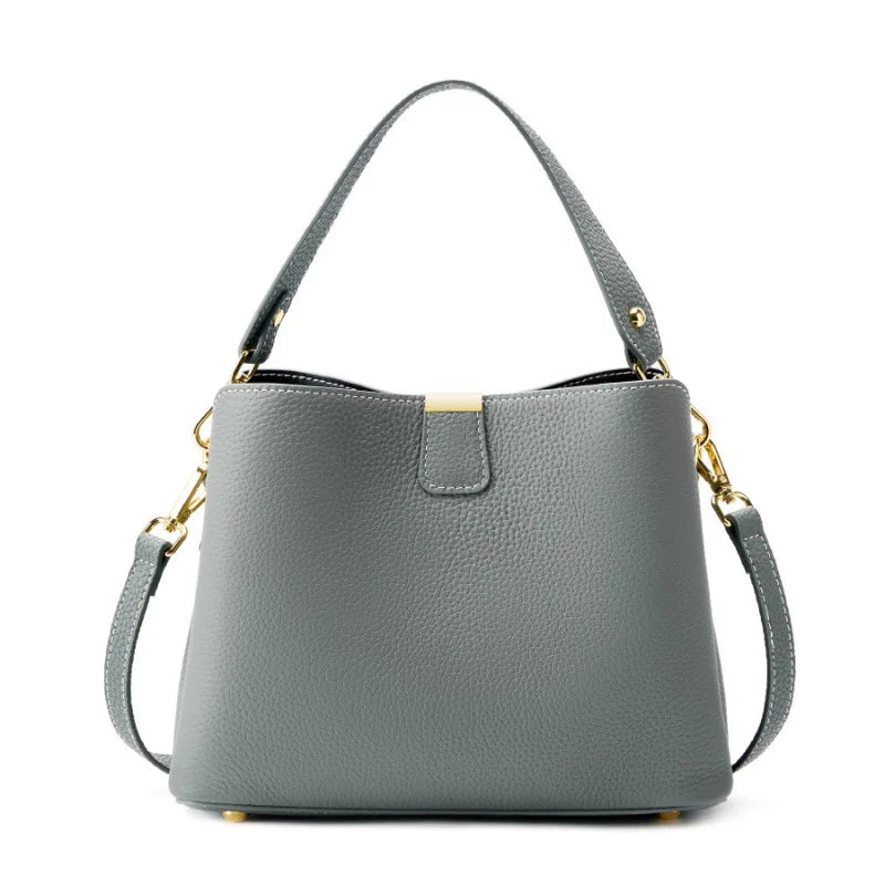 YANATARI Genuine Leather Woman Bag Shoulder Bag Handbags Crossbody Bag Luxury Designer Minimalism Bag Cattle Leather Grey