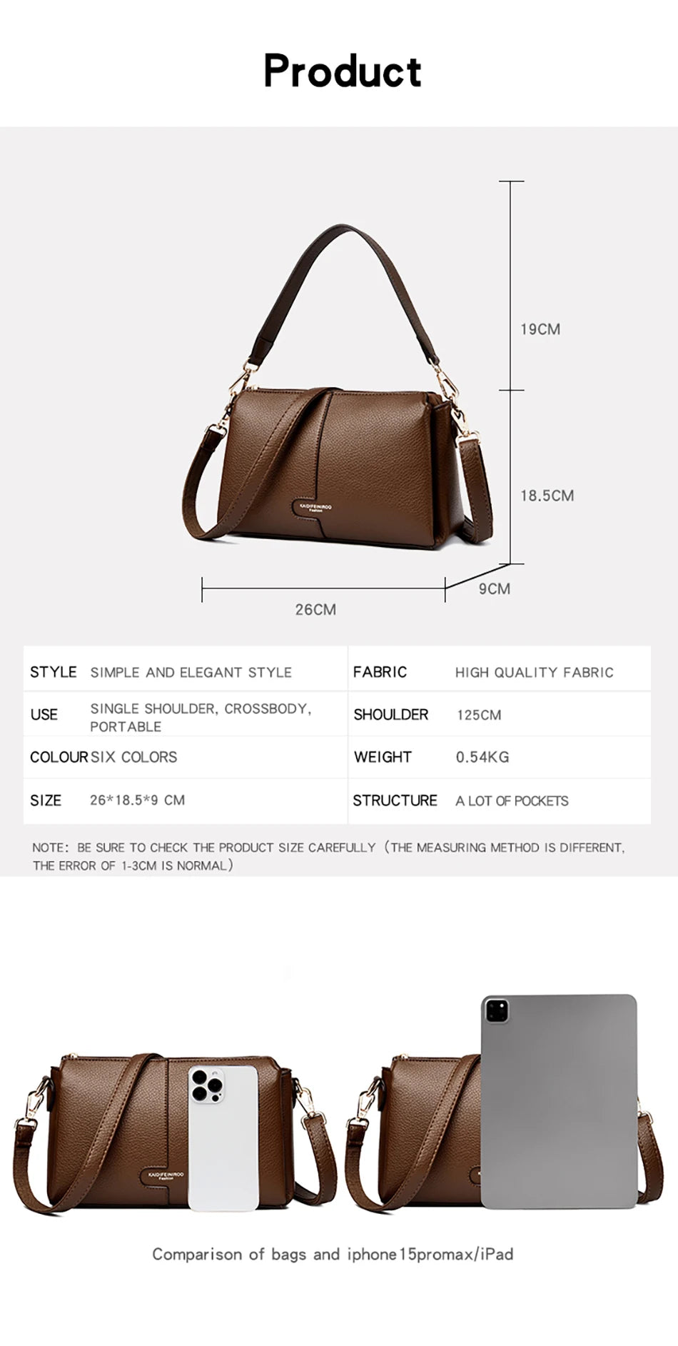 Three-Compartment Tassel Bucket Bag