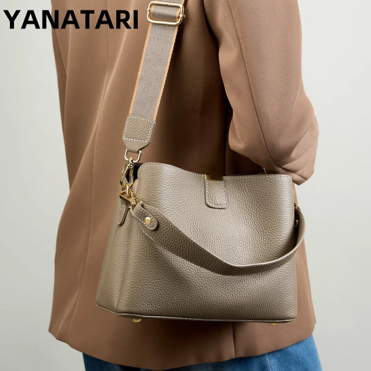 YANATARI Genuine Leather Woman Bag Shoulder Bag Handbags Crossbody Bag Luxury Designer Minimalism Bag Cattle Leather Grey