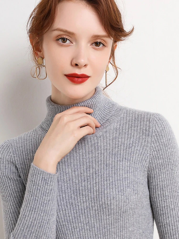 Heliar Women Fall Turtleneck Sweater Knitted Soft Pullovers Cashmere Jumpers Basic Soft Sweaters For Women 2026 Autumn Winter