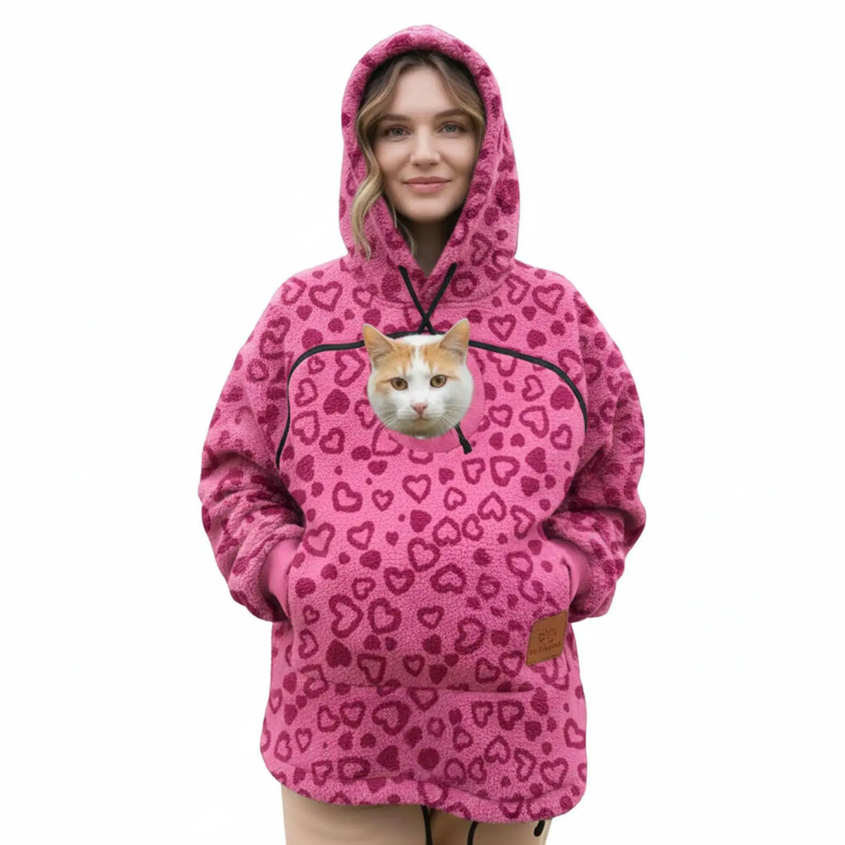 Fleece Hooded Kangaroo-Pocket Sweatshirt