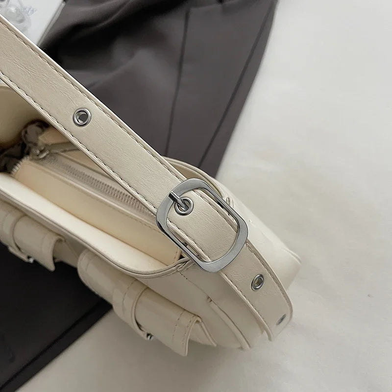 Ladies Shoulder Crossbody Bags PU Leather Women Underarm Bags Solid Color Small Top-handle Bags Purse Female Daily Handbags