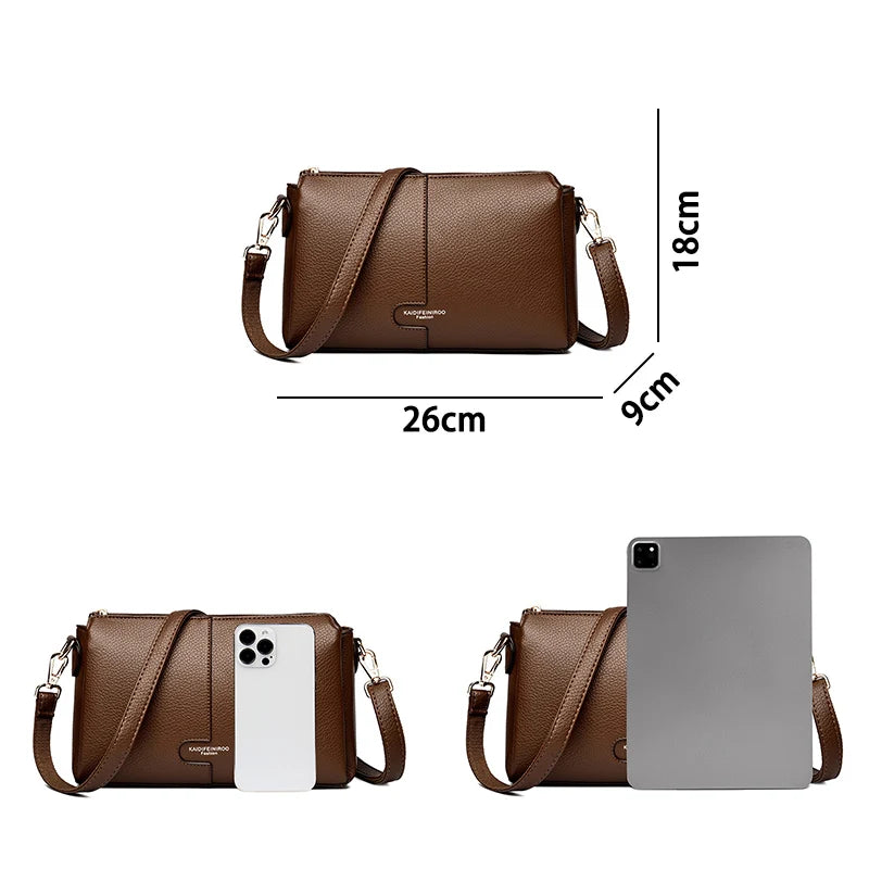 Three-Compartment Tassel Bucket Bag
