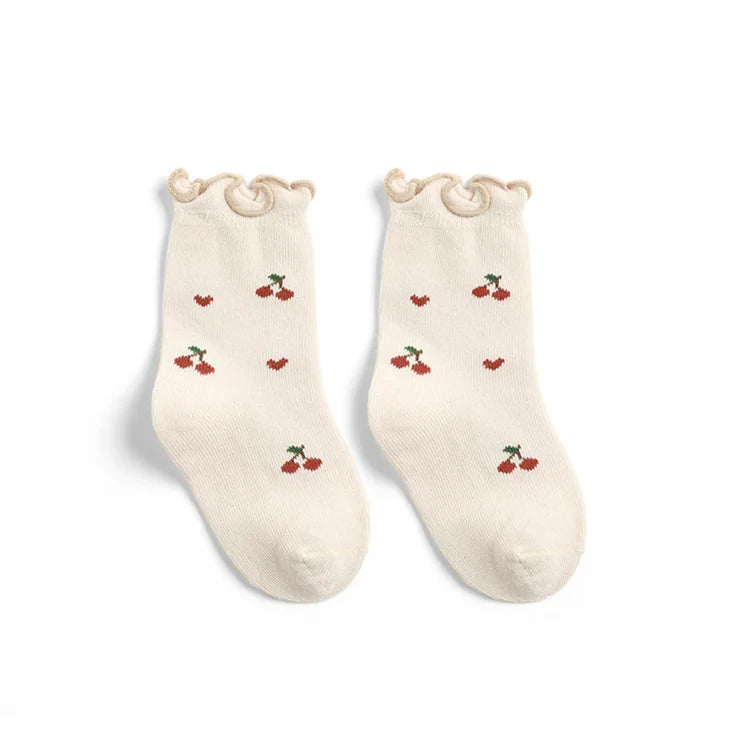Lawadka 0-5T 5Pairs/set Kids Girl Socks Cotton Print Baby Socks for Girls Fashion Soft Toddler Children's Sock Spring Autumn New