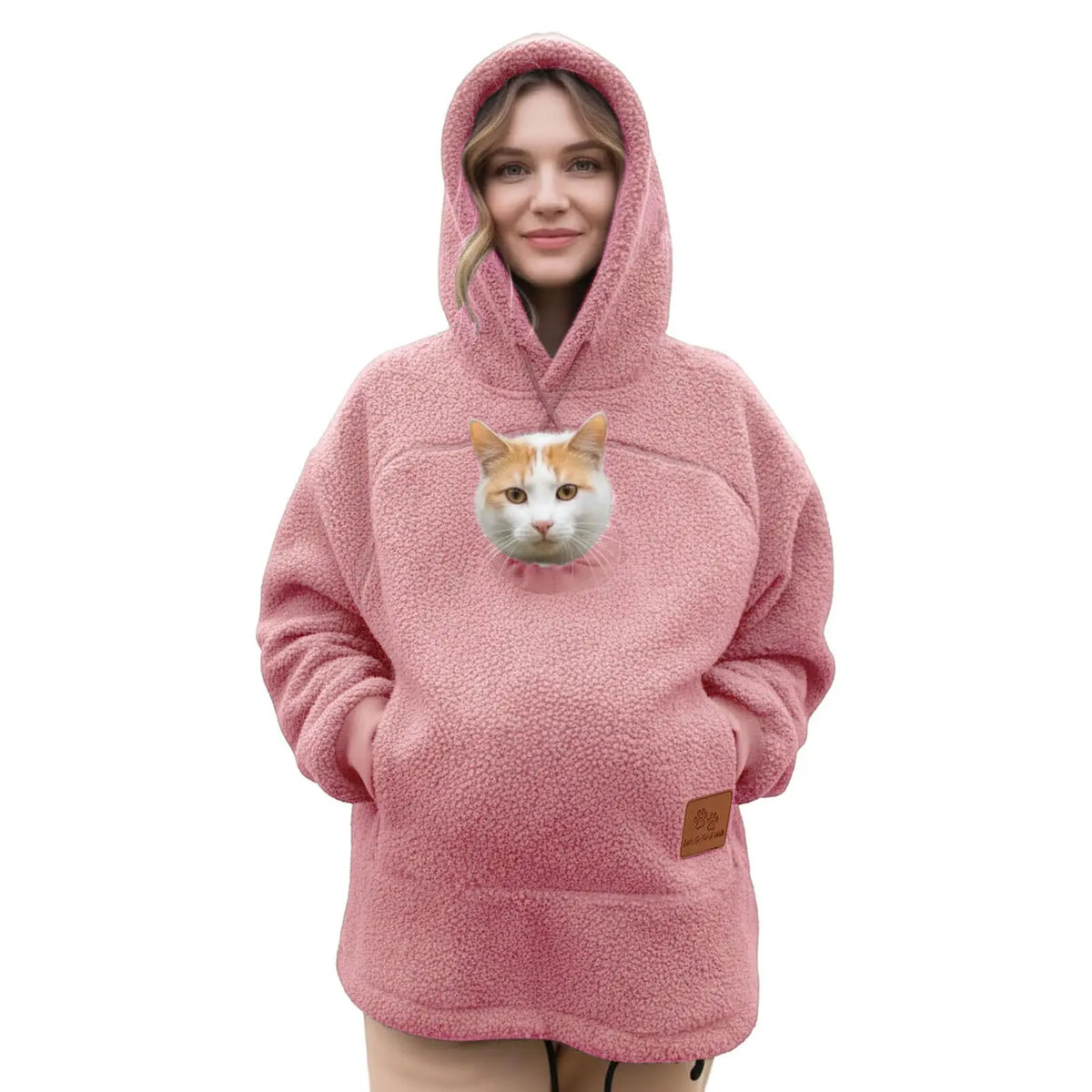 Fleece Hooded Kangaroo-Pocket Sweatshirt