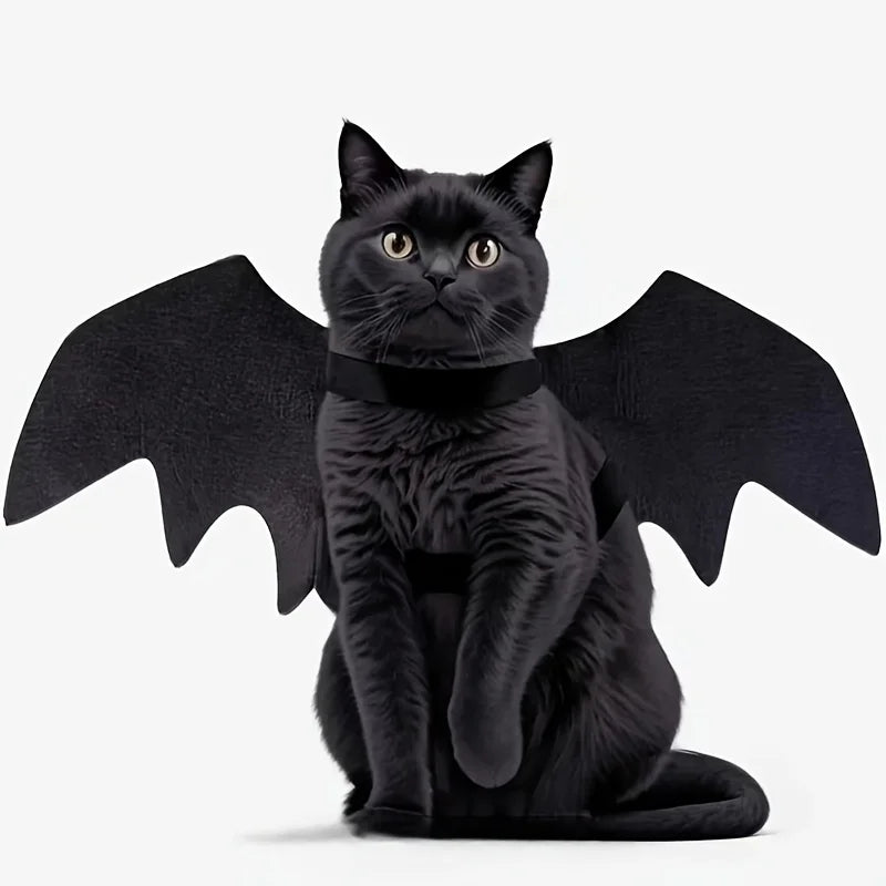 Halloween Party Decor Pet Bat Wings Cosplay Costume Accessory for Cats & Dogs, Halloween Dress‑up Outfit for Puppy Kitten
