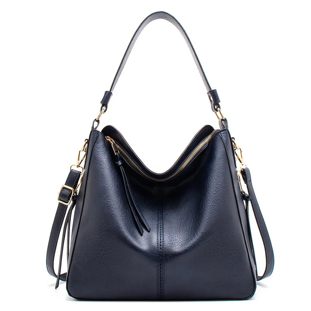 Vintage Faux Leather Hobo Shoulder Bag