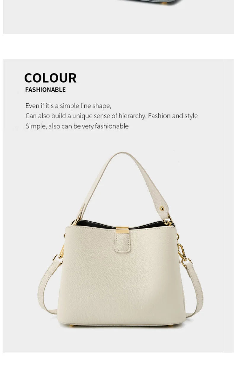 YANATARI Genuine Leather Woman Bag Shoulder Bag Handbags Crossbody Bag Luxury Designer Minimalism Bag Cattle Leather Grey