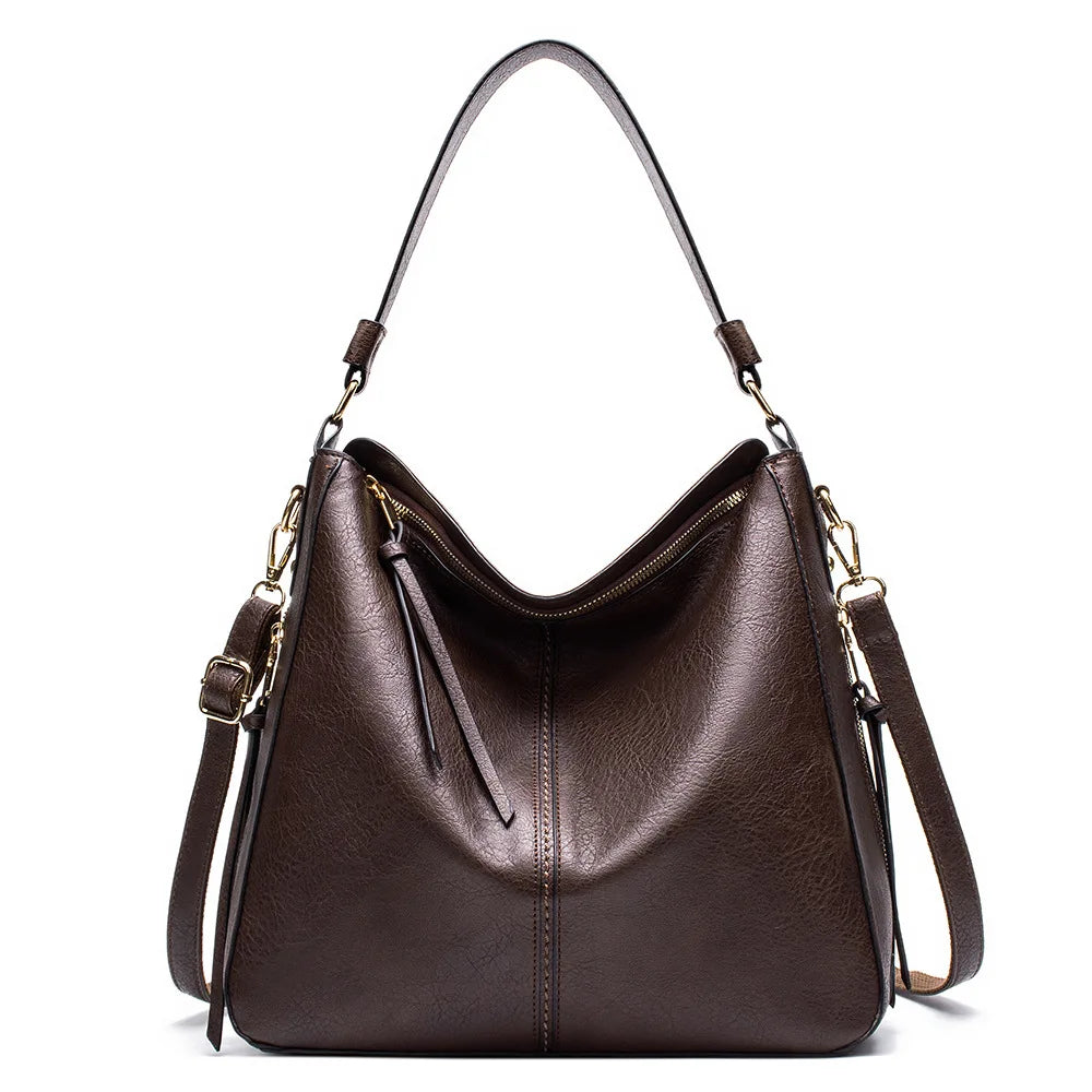 Vintage Faux Leather Hobo Shoulder Bag