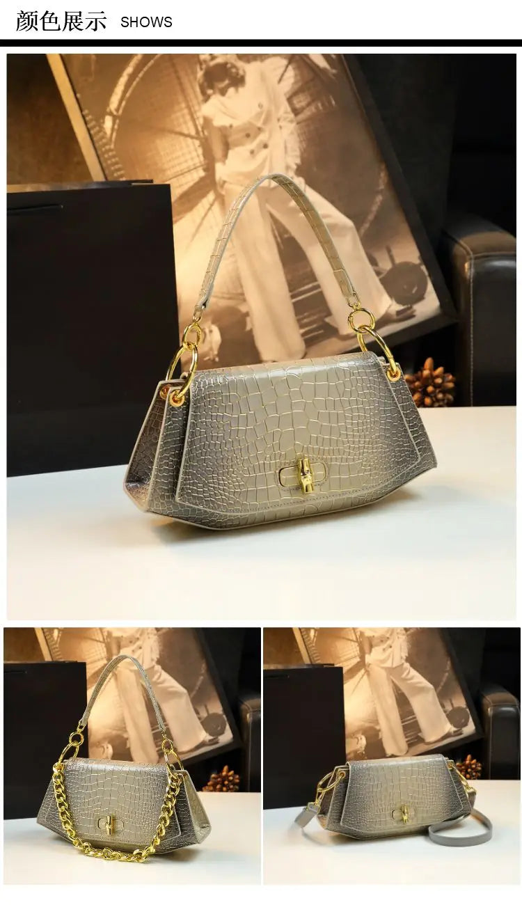 Designer Brand's New Stone Print Design Underarm Leather Shoulder Crossbody Bags for Women Сумка Женская