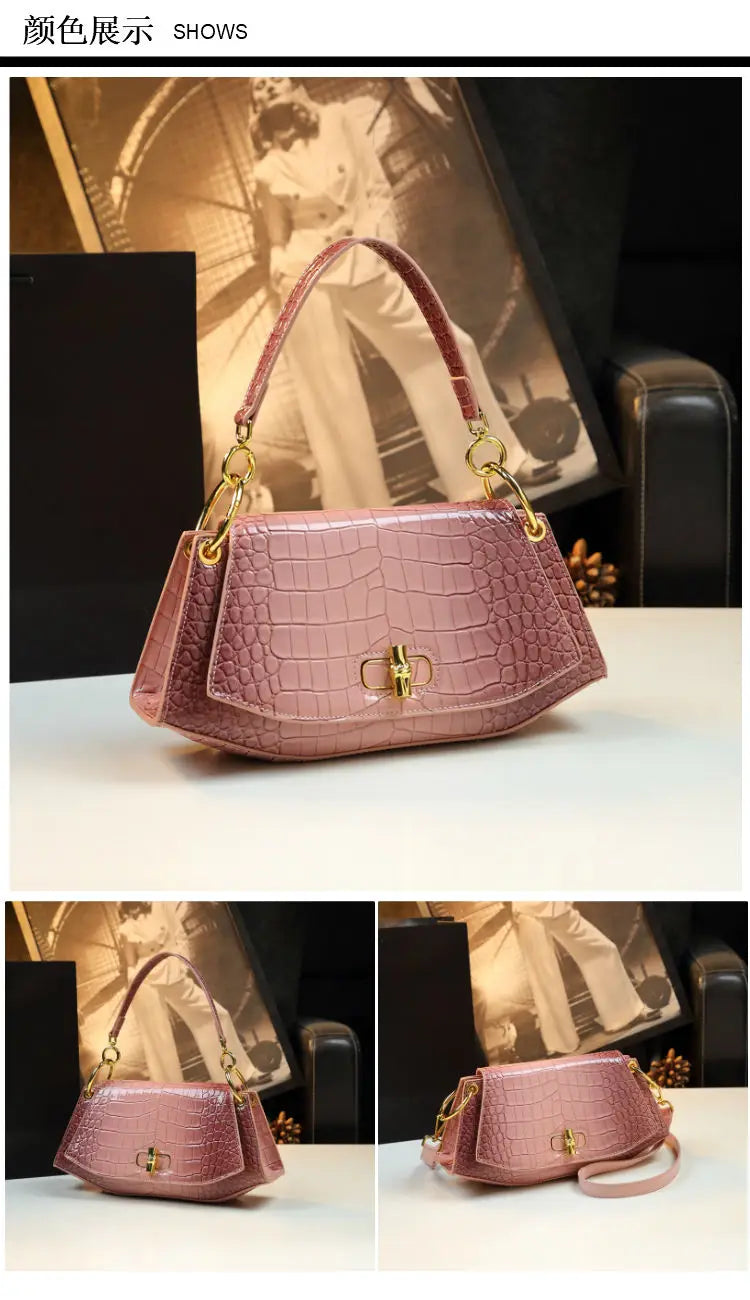 Designer Brand's New Stone Print Design Underarm Leather Shoulder Crossbody Bags for Women Сумка Женская