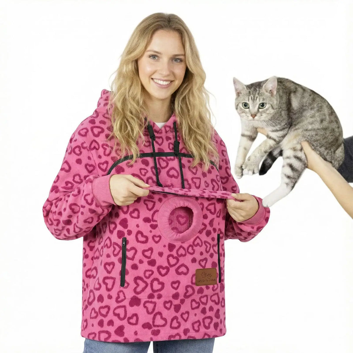 Fleece Hooded Kangaroo-Pocket Sweatshirt
