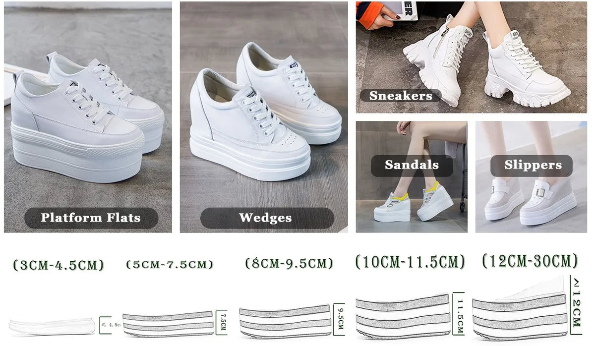 Fujin 3 inch 7cm Genuine Leather Platform Wedge Fashion Women fall winter Chunky Sneakers Heel Shoes Breathable Comfortable