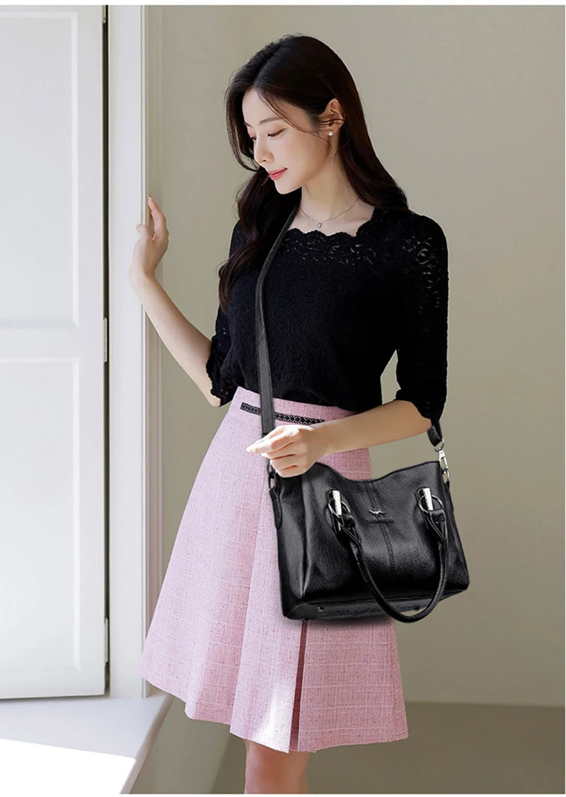 High Quality Cow Leather Ladies Handbags Fashion Luxury Female Messenger Tote Bags Women Genuine Leather Shoulder Crossbody Sac