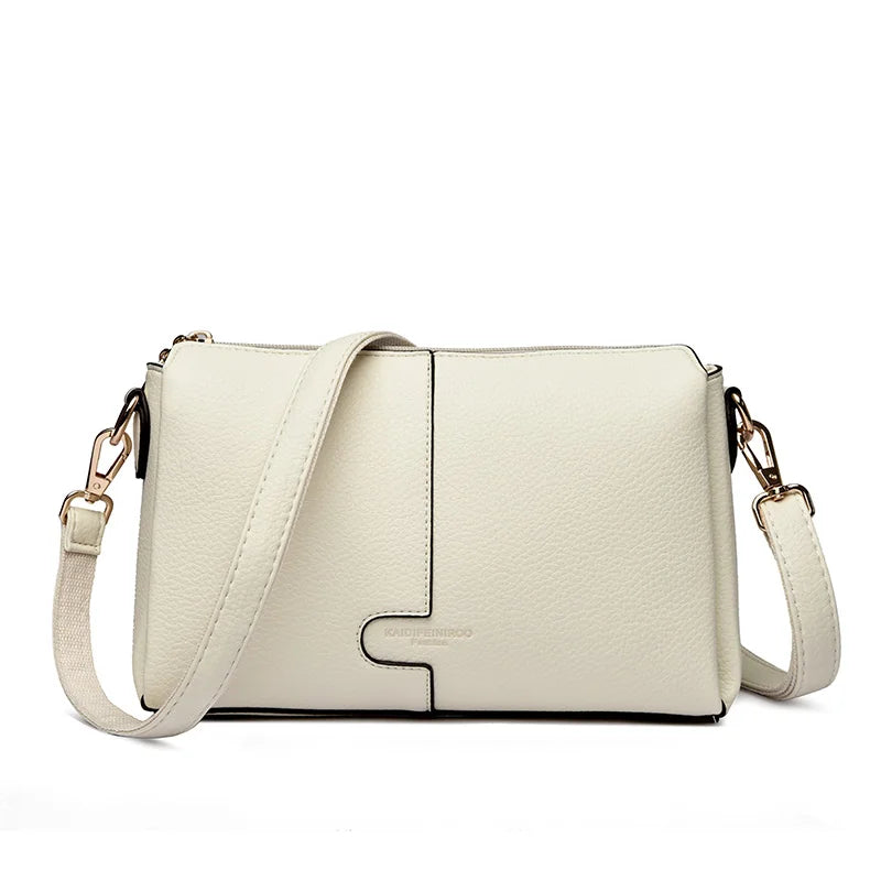 Three-Compartment Tassel Bucket Bag